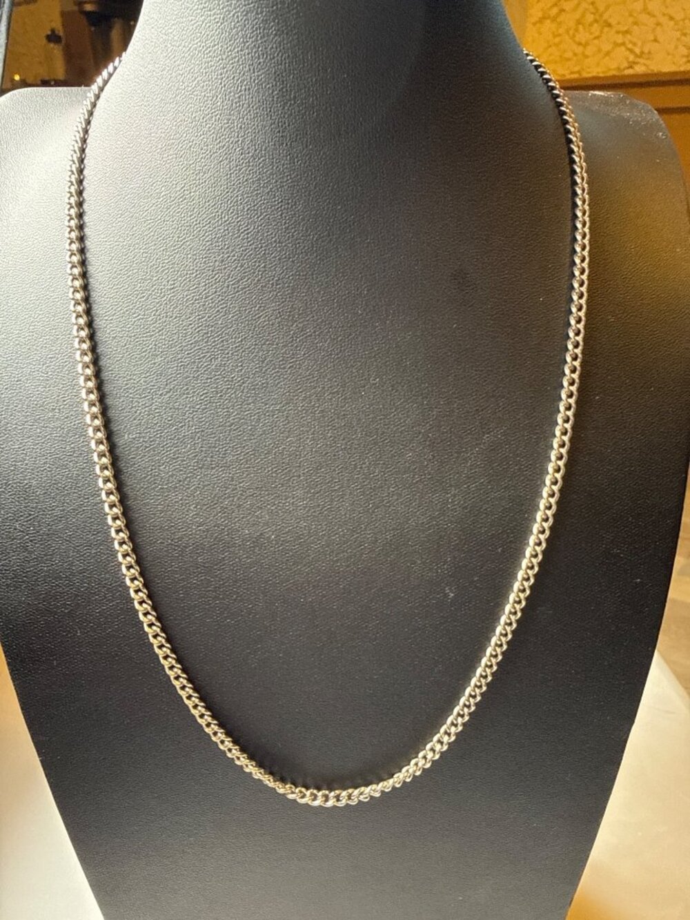 Silver Curb Chain Necklace Chunky Cuban Link Minimalist Retro
